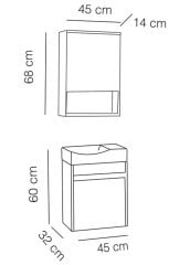 Fym New Yakut Banyo Dolabı 45 Cm