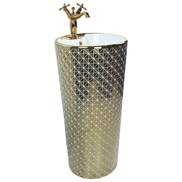 Pure Gold Desenli Monoblok Lavabo,42x85
