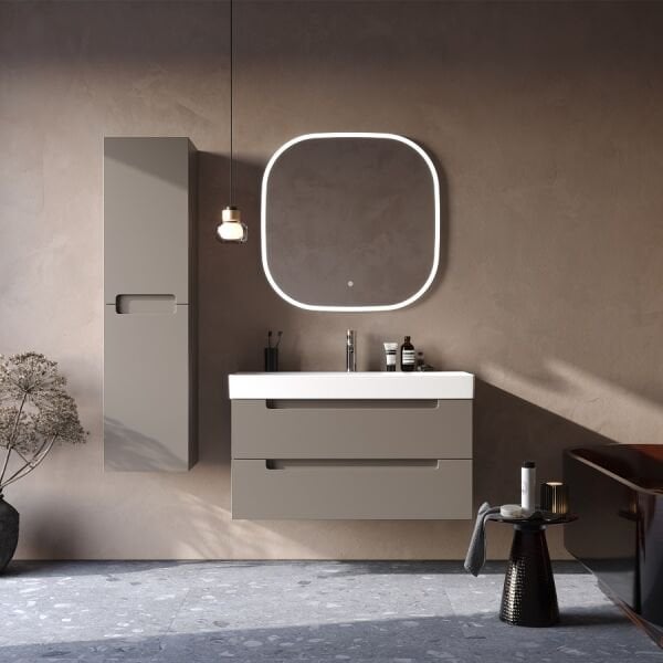Smart Maddox 100 cm Mat Sütlü Kahve Banyo Dolabı
