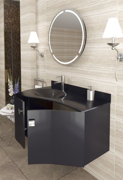 Aquanil Verso 100 cm Antrasit Banyo Dolabı