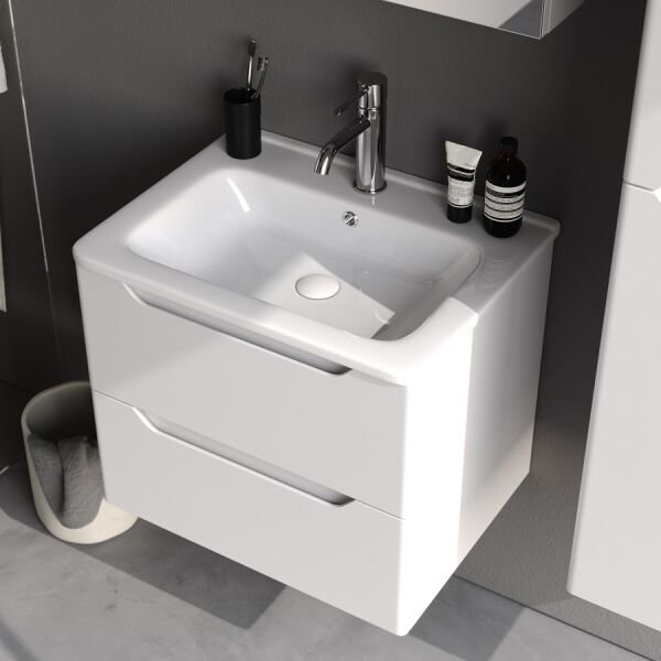 Smart Perla 60 cm Mat Beyaz Banyo Dolabı