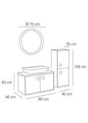 Fym Duru Banyo Dolabı 85 Cm