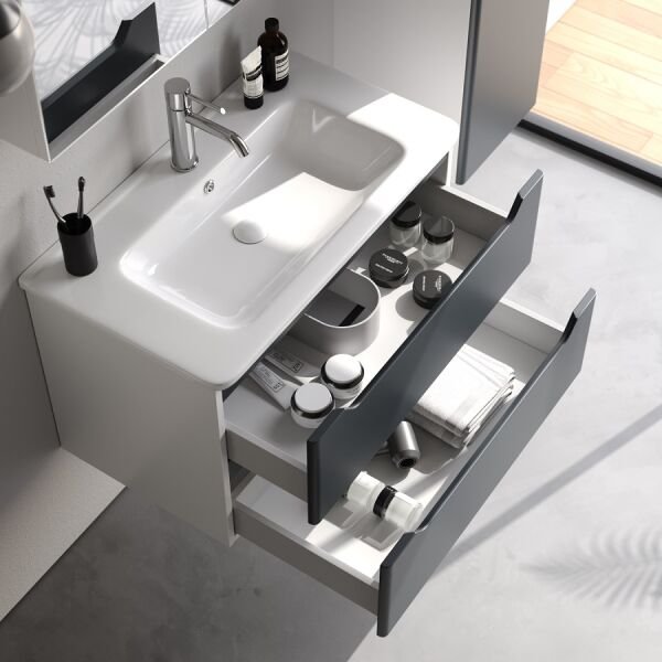 Smart Perla 80 cm Mat Antrasit Banyo Dolabı