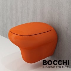 BOCCHI Fenice Asma Klozet Parlak Turuncu Klozet Kapağı Dahil