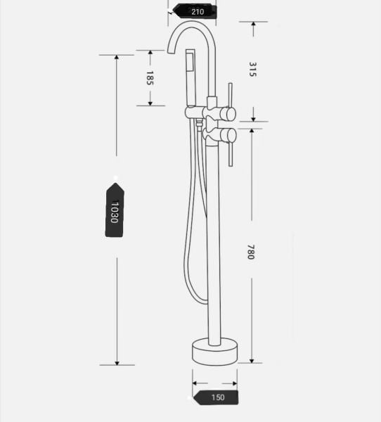 Mistillo Tabandan Banyo Bataryası Krom