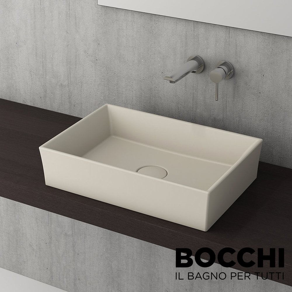 BOCCHI Vessel  Dikdörtgen Tezgah Üstü Lavabo, 55 cm Mat-Yasemin
