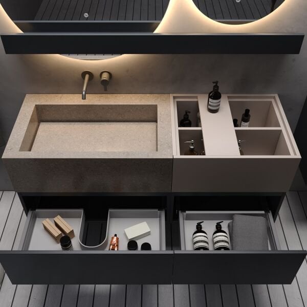 Smart Roma 140 cm Mat İpek Gri Banyo Dolabı