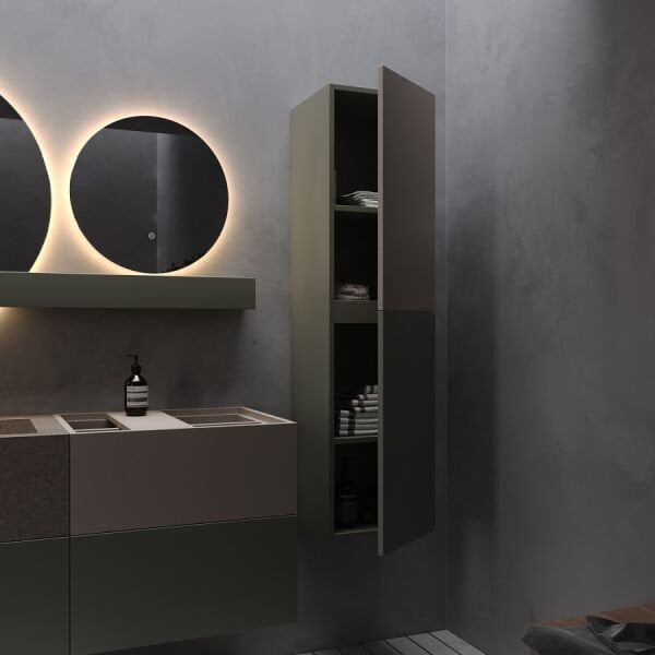 Smart Roma 140 cm Mat İpek Gri Banyo Dolabı