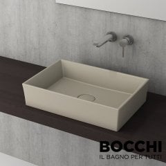 BOCCHI Vessel Dikdörtgen Tezgah Üstü Lavabo, 55 cm Mat-Kaşmir