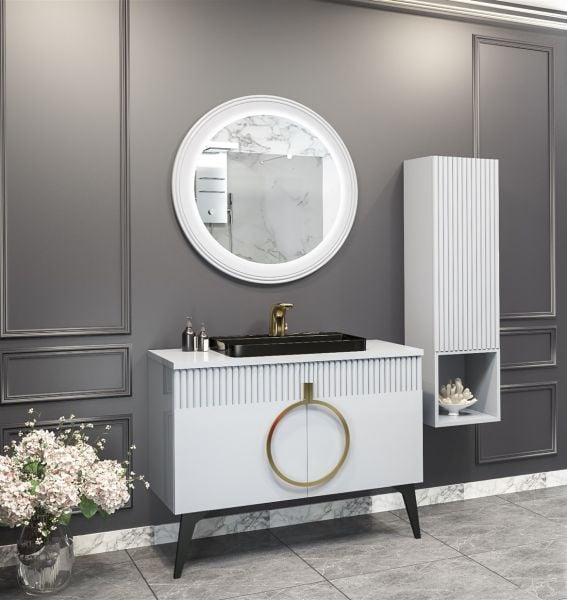 Aquanil Valisso 105 cm Gri Banyo Dolabı