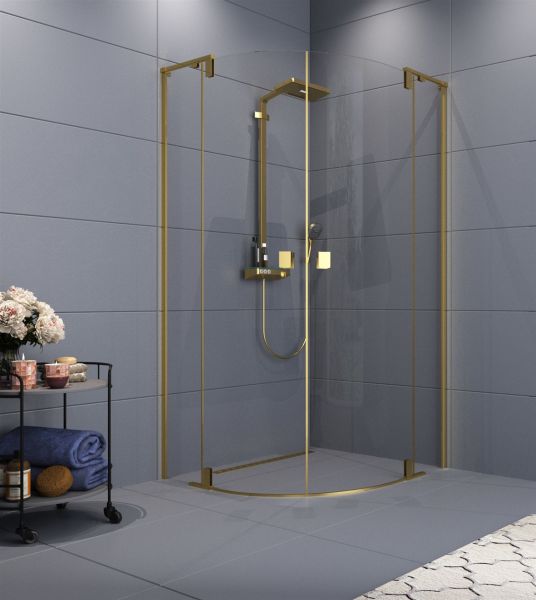 Aquanil Raum 120x120 Oval Altın Duşakabin 100x100