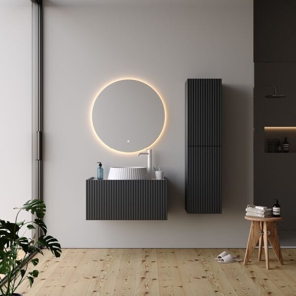 Smart Palermo 80 cm Mat Antrasit Banyo Dolabı