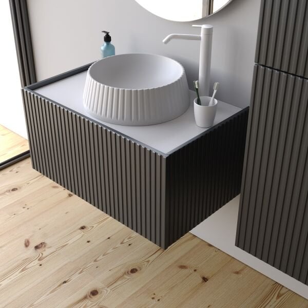 Smart Palermo 80 cm Mat Antrasit Banyo Dolabı
