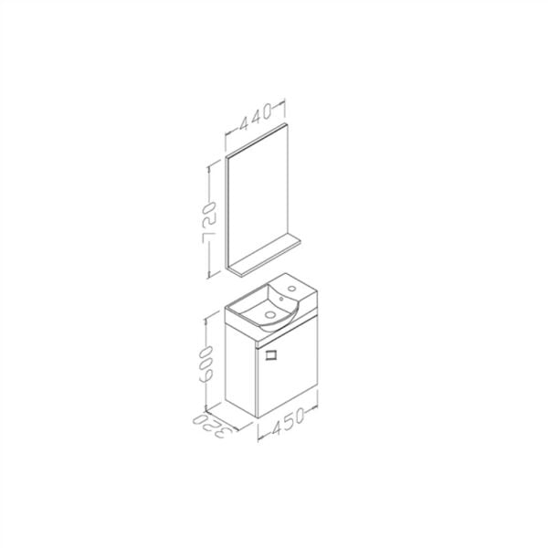 Aquanil Mini 45 cm Beyaz Banyo Dolabı