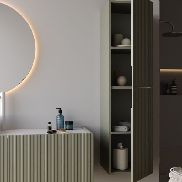 Smart Palermo 100 cm Mat Çimento Gri Banyo Dolabı