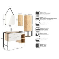 Belinza Aria 110 cm Banyo Dolabı
