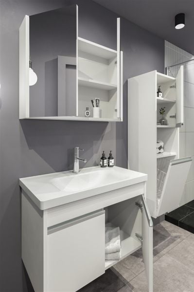 Aquanil Begonya 80 cm Beyaz Banyo Dolabı