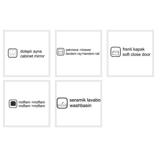 Bagnora Salice 85 cm Beton Banyo Dolabı