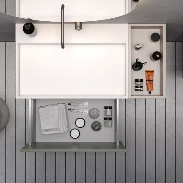 Smart Verona 105 cm Mat Çimento Gri Banyo Dolabı