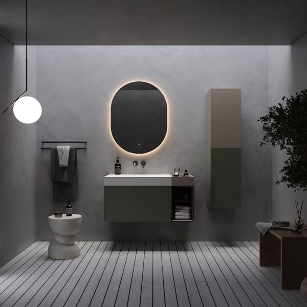 Smart Verona 105 cm Mat Çimento Gri Banyo Dolabı