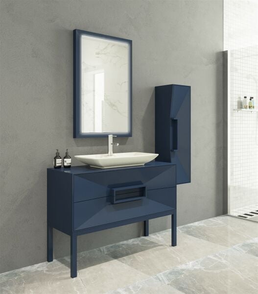 Aquanil Omente 100 cm Lacivert Banyo Dolabı