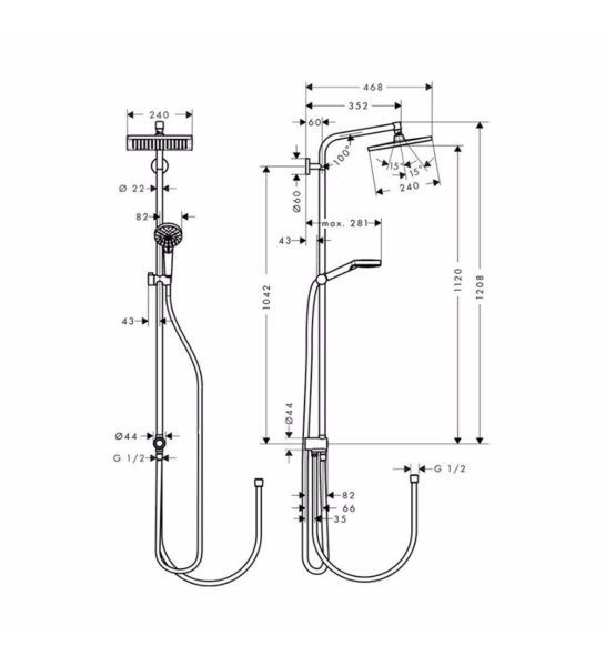 Hansgrohe Crometta E Reno Duş Kolonu 240 1 Jet Eco Smart