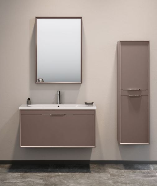 Orka Clay 100 cm Toprak Tek Çekmeceli Banyo Dolabı
