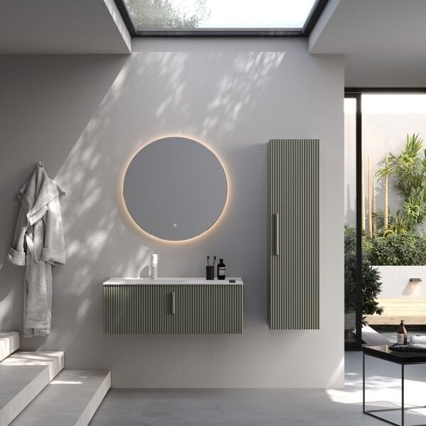 Smart Bari 100 cm Mat Çimento Gri Banyo Dolabı