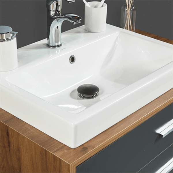 Bagnora Alize 85 cm Ceviz Antrasit Banyo Dolabı