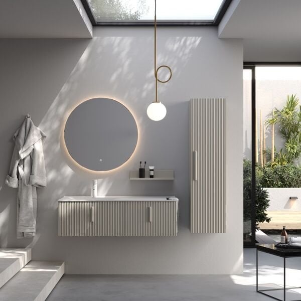 Smart Bari 120 cm Mat İpek Gri Banyo Dolabı
