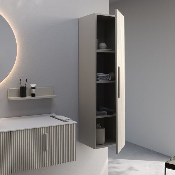 Smart Bari 120 cm Mat İpek Gri Banyo Dolabı