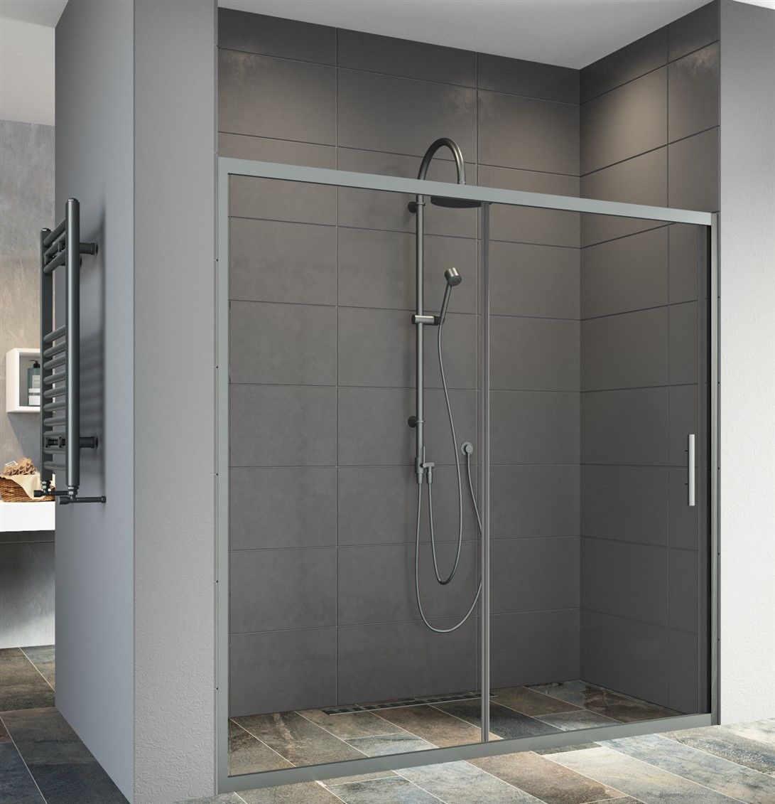 Aquanil Entre 150 cm İki Duvar Arası Siyah Duşakabin 110