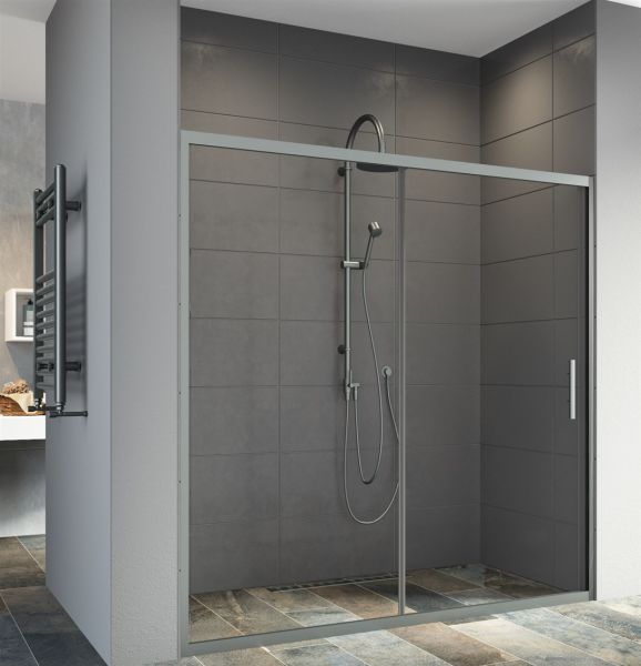 Aquanil Entre 150 cm İki Duvar Arası Siyah Duşakabin 110