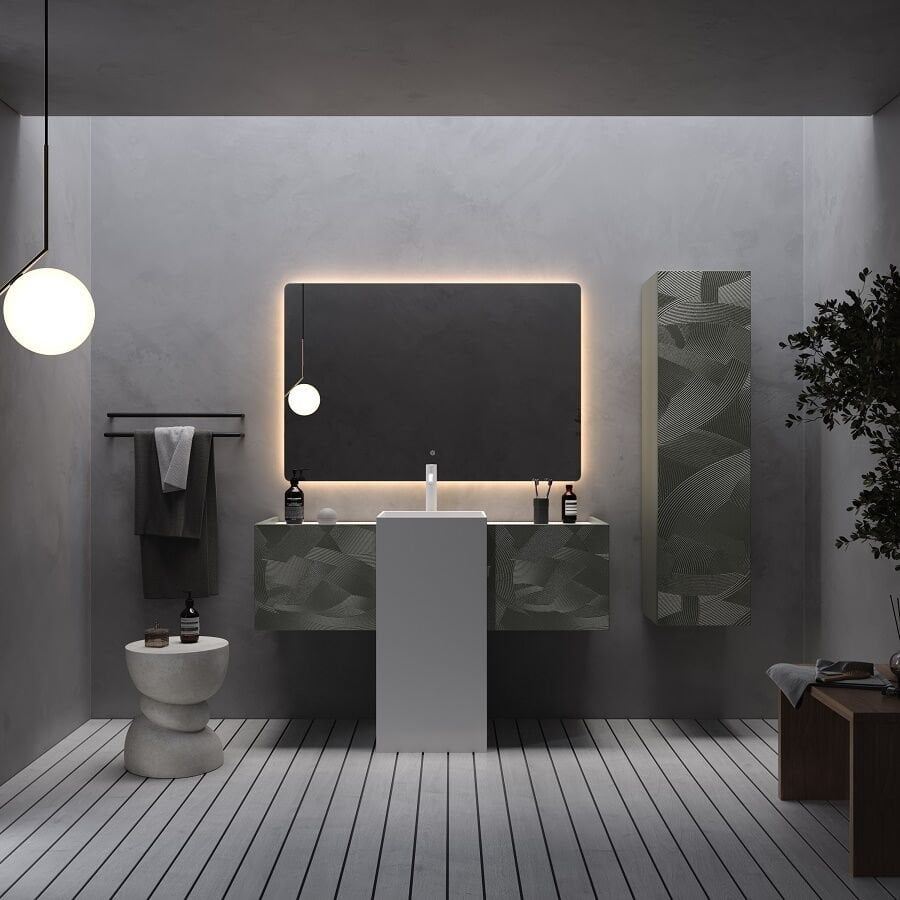 Smart Capri 130 cm Mat Çimento Gri Banyo Dolabı