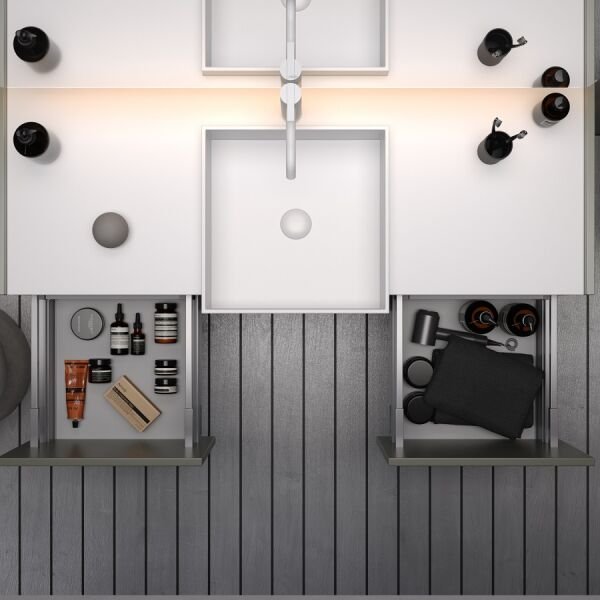 Smart Capri 130 cm Mat Çimento Gri Banyo Dolabı
