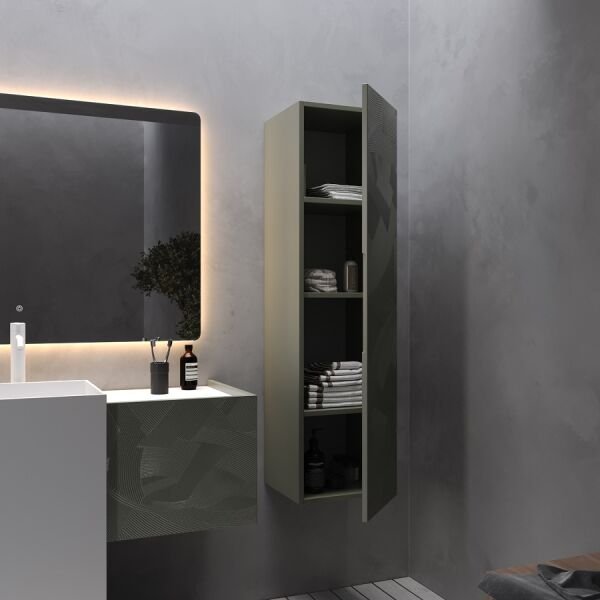 Smart Capri 130 cm Mat Çimento Gri Banyo Dolabı