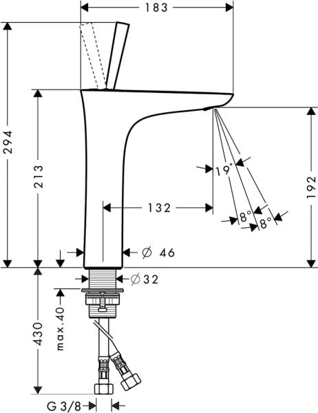 Hansgrohe PuraVida Yüksek Lavabo Bataryası
