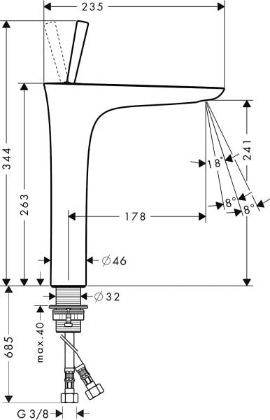 Hansgrohe PuraVida Tezgah Üstü Lavabo Bataryası