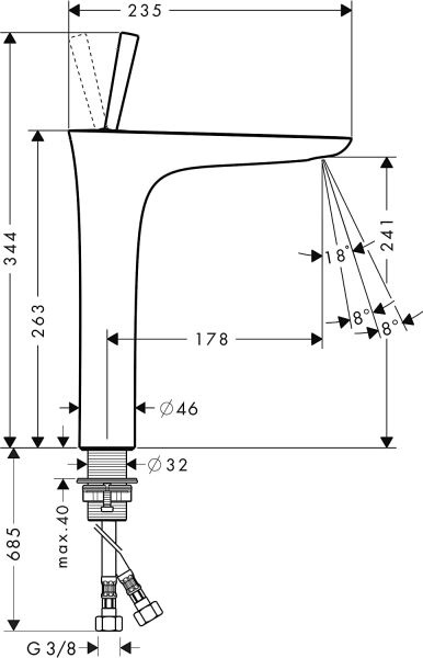 Hansgrohe PuraVida Tezgah Üstü Lavabo Bataryası