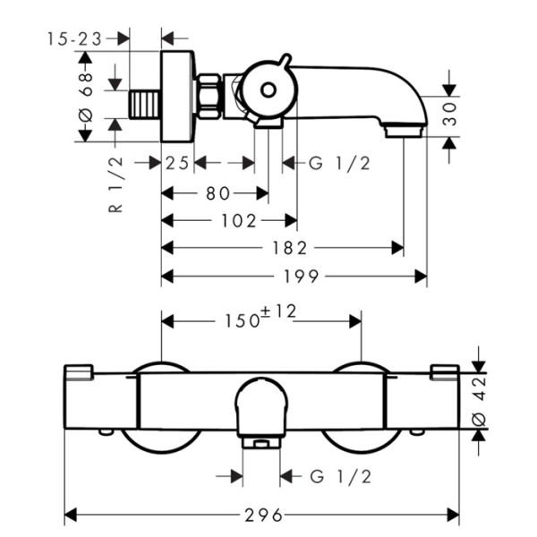 Hansgrohe Ecostat 100 Cl Termostatik Banyo  Bataryası