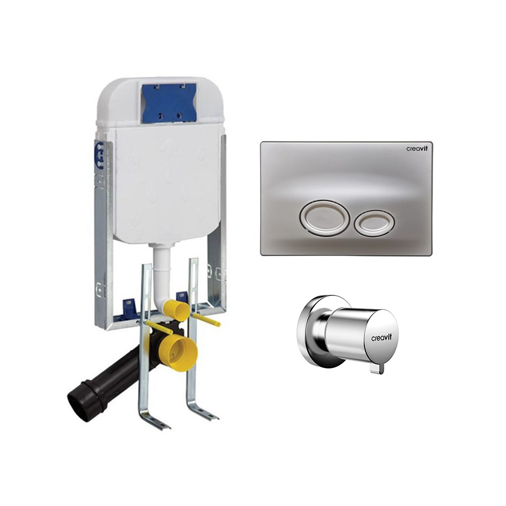 CREAVİT Gömme Rezervuar Seti 8cm Komple