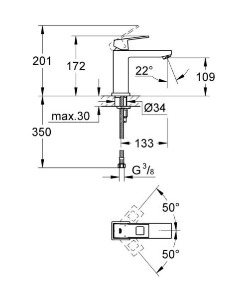 Grohe Eurocube Lavabo Bataryası M-Boyut