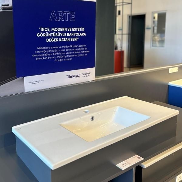 Turkuaz Arte Etajerli Lavabo 85 cm