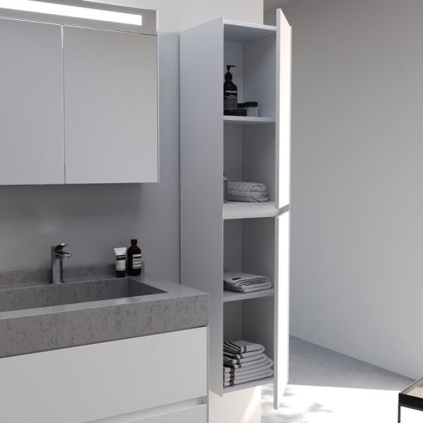 Smart Lucca 90 cm Mat İpek Gri Banyo Dolabı