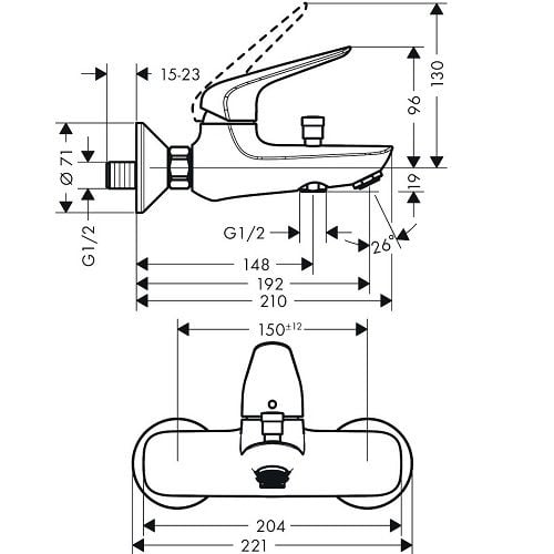 Hansgrohe Novus Banyo Bataryası