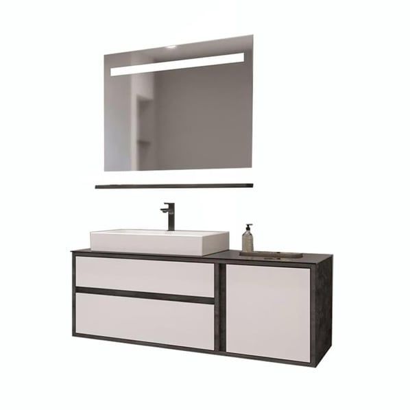 Orka Verona 120 cm İrony Beyaz Banyo Dolabı