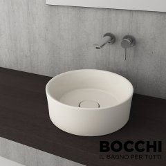 BOCCHI Vessel Çanak Lavabo,38 cm, Parlak Bisküvi