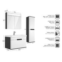 Belinza Carina 80 cm Banyo Dolabı