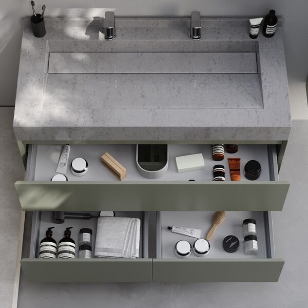 Smart Lucca 120 cm Mat Çimento Gri Banyo Dolabı