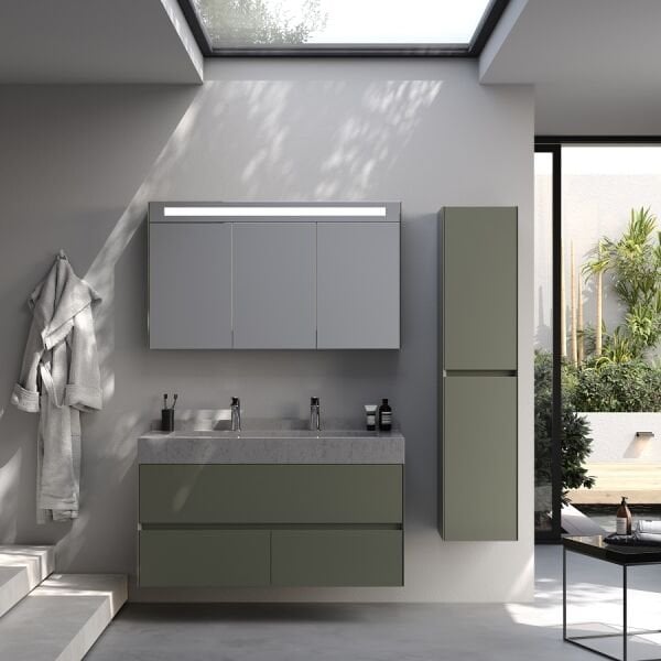 Smart Lucca 120 cm Mat Çimento Gri Banyo Dolabı